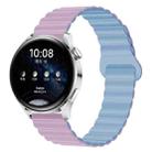 20mm Two Color Magnetic Silicone Watch Band(Light Purple Mist Blue) - 1