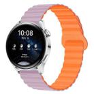 20mm Two Color Magnetic Silicone Watch Band(Light Purple Orange) - 1