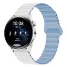 22mm Two Color Magnetic Silicone Watch Band(White Mist Blue) - 1