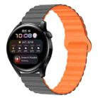 22mm Two Color Magnetic Silicone Watch Band(Grey Orange) - 1