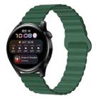 22mm Solid Color Magnetic Silicone Watch Band(Army Green) - 1