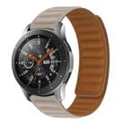 22mm Contrast Color Magnetic Silicone Watch Band(Khaki) - 1