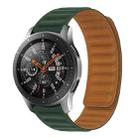 22mm Contrast Color Magnetic Silicone Watch Band(Fir Green) - 1