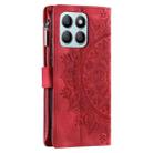 For Honor X6b 4G Global Multi-Card Totem Zipper Leather Phone Case(Red) - 3