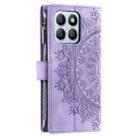 For Honor X6b 4G Global Multi-Card Totem Zipper Leather Phone Case(Purple) - 3