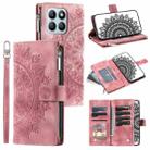 For Honor X6b 4G Global Multi-Card Totem Zipper Leather Phone Case(Pink) - 1