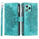 For Honor 400 Lite Multi-Card Totem Zipper Leather Phone Case(Green) - 2