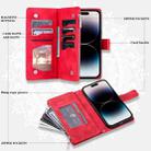 For Honor 400 Lite Multi-Card Totem Zipper Leather Phone Case(Red) - 3
