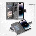 For Honor 400 Lite Multi-Card Totem Zipper Leather Phone Case(Grey) - 3