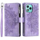 For Honor 400 Lite Multi-Card Totem Zipper Leather Phone Case(Purple) - 2