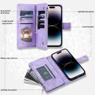 For Honor 400 Lite Multi-Card Totem Zipper Leather Phone Case(Purple) - 3