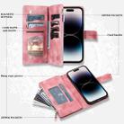 For Honor 400 Lite Multi-Card Totem Zipper Leather Phone Case(Pink) - 3