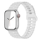 For Apple Watch SE 2023 44mm Reverse Buckle Breathable Silicone Watch Band(White) - 1