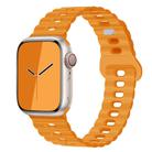 For Apple Watch SE 2023 44mm Reverse Buckle Breathable Silicone Watch Band(California Poppy) - 1