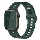 For Apple Watch SE 2023 44mm Reverse Buckle Breathable Silicone Watch Band(Fir Green) - 1