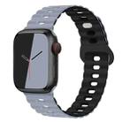 For Apple Watch SE 2023 44mm Reverse Buckle Breathable Silicone Watch Band(Obsidian Grey Black) - 1