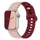 For Apple Watch SE 2023 40mm Reverse Buckle Breathable Silicone Watch Band(Pink Wine Red) - 1