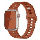 For Apple Watch Ultra 2 49mm Reverse Buckle Breathable Silicone Watch Band(Saddle Brown) - 1