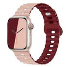 For Apple Watch Ultra 2 49mm Reverse Buckle Breathable Silicone Watch Band(Pink Wine Red) - 1