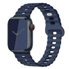 For Apple Watch Ultra 2 49mm Reverse Buckle Breathable Silicone Watch Band(Indigo Blue) - 1