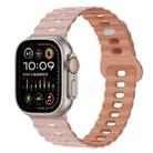 For Apple Watch Ultra 2 49mm Reverse Buckle Breathable Silicone Watch Band(Oxford Pink Rose Gray) - 1