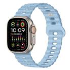 For Apple Watch Ultra 2 49mm Reverse Buckle Breathable Silicone Watch Band(Sky Blue) - 1