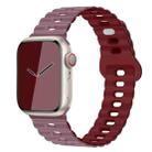 For Apple Watch Ultra 2 49mm Reverse Buckle Breathable Silicone Watch Band(Smoke Purple Wine Red) - 1