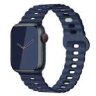 For Apple Watch Series 9 45mm Reverse Buckle Breathable Silicone Watch Band(Indigo Blue) - 1