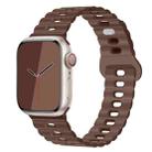 For Apple Watch Series 9 45mm Reverse Buckle Breathable Silicone Watch Band(Chocolate) - 1