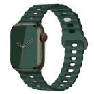 For Apple Watch Series 9 45mm Reverse Buckle Breathable Silicone Watch Band(Fir Green) - 1