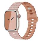 For Apple Watch Series 9 41mm Reverse Buckle Breathable Silicone Watch Band(Oxford Pink Rose Gray) - 1