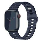 For Apple Watch Series 9 41mm Reverse Buckle Breathable Silicone Watch Band(Midnight Color) - 1