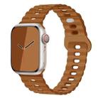 For Apple Watch Series 9 41mm Reverse Buckle Breathable Silicone Watch Band(Brown) - 1