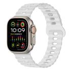 For Apple Watch Ultra 49mm Reverse Buckle Breathable Silicone Watch Band(White) - 1