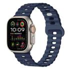 For Apple Watch Ultra 49mm Reverse Buckle Breathable Silicone Watch Band(Indigo Blue) - 1