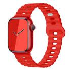 For Apple Watch Ultra 49mm Reverse Buckle Breathable Silicone Watch Band(Red) - 1