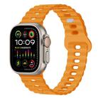 For Apple Watch Ultra 49mm Reverse Buckle Breathable Silicone Watch Band(California Poppy) - 1