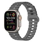 For Apple Watch Ultra 49mm Reverse Buckle Breathable Silicone Watch Band(Grey) - 1