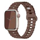 For Apple Watch Ultra 49mm Reverse Buckle Breathable Silicone Watch Band(Chocolate) - 1