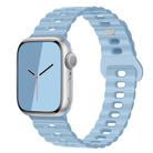 For Apple Watch Series 8 41mm Reverse Buckle Breathable Silicone Watch Band(Sky Blue) - 1