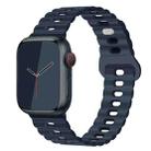 For Apple Watch Series 8 45mm Reverse Buckle Breathable Silicone Watch Band(Midnight Color) - 1