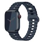 For Apple Watch SE 2022 40mm Reverse Buckle Breathable Silicone Watch Band(Midnight Color) - 1