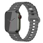 For Apple Watch SE 2022 44mm Reverse Buckle Breathable Silicone Watch Band(Grey) - 1