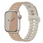 For Apple Watch SE 2022 44mm Reverse Buckle Breathable Silicone Watch Band(Milk Tea Rock White) - 1