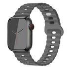 For Apple Watch Series 7 41mm Reverse Buckle Breathable Silicone Watch Band(Grey) - 1