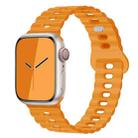 For Apple Watch Series 7 45mm Reverse Buckle Breathable Silicone Watch Band(California Poppy) - 1