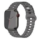 For Apple Watch Series 7 45mm Reverse Buckle Breathable Silicone Watch Band(Grey) - 1