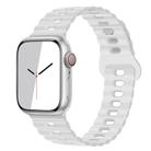 For Apple Watch SE 40mm Reverse Buckle Breathable Silicone Watch Band(White) - 1