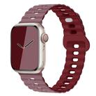 For Apple Watch SE 40mm Reverse Buckle Breathable Silicone Watch Band(Smoke Purple Wine Red) - 1