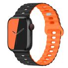 For Apple Watch Series 6 40mm Reverse Buckle Breathable Silicone Watch Band(Black Orange) - 1